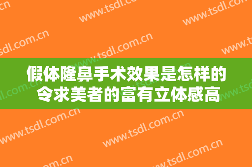 假体隆鼻手术效果是怎样的 令求美者的富有立体感高挺自然