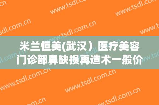 米兰恒美(武汉）医疗美容门诊部鼻缺损再造术一般价位是多少?有哪些优势?