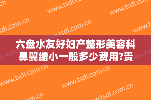 六盘水友好妇产整形美容科鼻翼缩小一般多少费用?贵不贵?