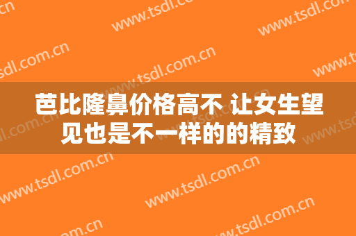 芭比隆鼻价格高不 让女生望见也是不一样的的精致