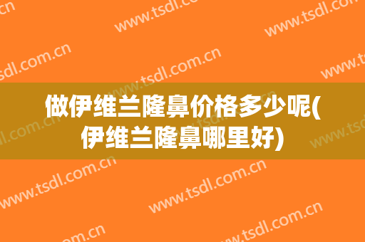 做伊维兰隆鼻价格多少呢(伊维兰隆鼻哪里好)