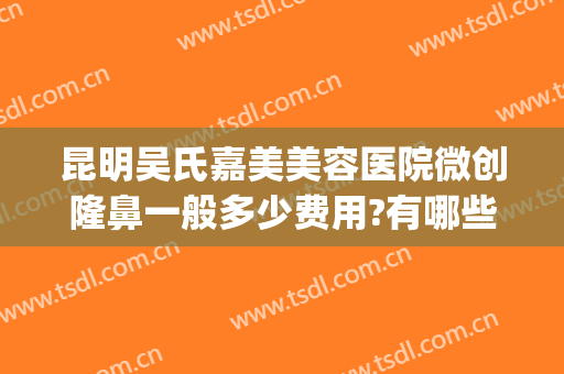 昆明吴氏嘉美美容医院微创隆鼻一般多少费用?有哪些优势?(昆明吴氏嘉美整形医院电话)