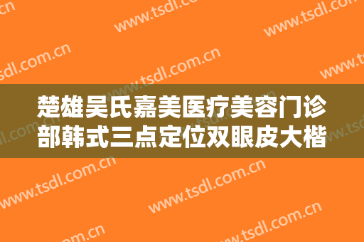 楚雄吴氏嘉美医疗美容门诊部韩式三点定位双眼皮大楷需要多少钱?需要多久恢复?