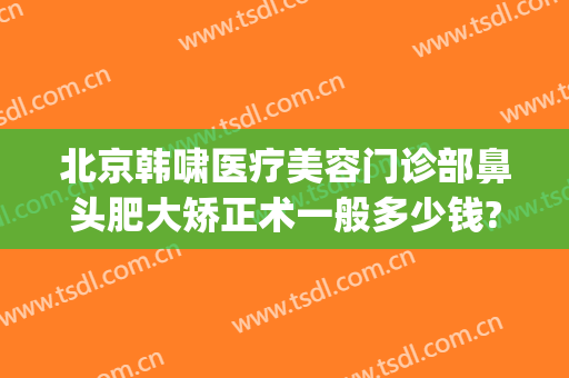 北京韩啸医疗美容门诊部鼻头肥大矫正术一般多少钱?好不好?(医美整形鼻子多少钱)