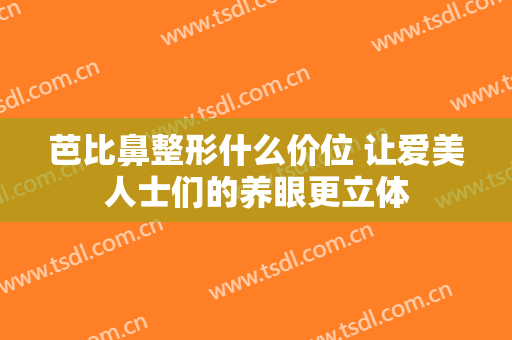 芭比鼻整形什么价位 让爱美人士们的养眼更立体