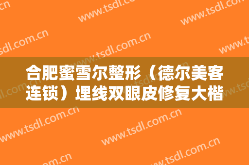 合肥蜜雪尔整形（德尔美客连锁）埋线双眼皮修复大楷需要多少钱?靠谱吗?