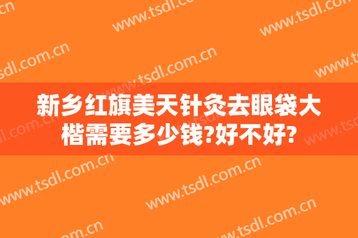 新乡红旗美天针灸去眼袋大楷需要多少钱?好不好?