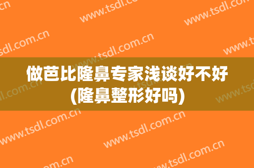 做芭比隆鼻专家浅谈好不好(隆鼻整形好吗)