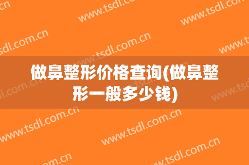 做鼻整形价格查询(做鼻整形一般多少钱)