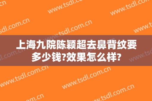 上海九院陈颖超去鼻背纹要多少钱?效果怎么样?