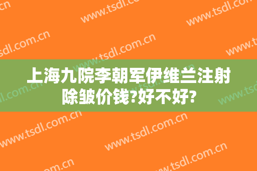 上海九院李朝军伊维兰注射除皱价钱?好不好?