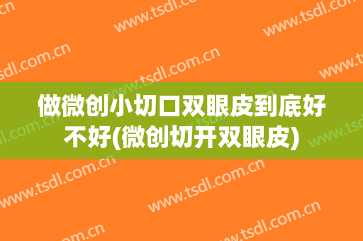 做微创小切口双眼皮到底好不好(微创切开双眼皮)