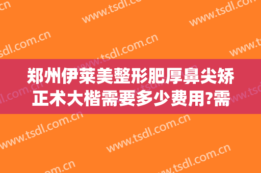 郑州伊莱美整形肥厚鼻尖矫正术大楷需要多少费用?需要多久恢复?(郑州安莱美整形医院电话)