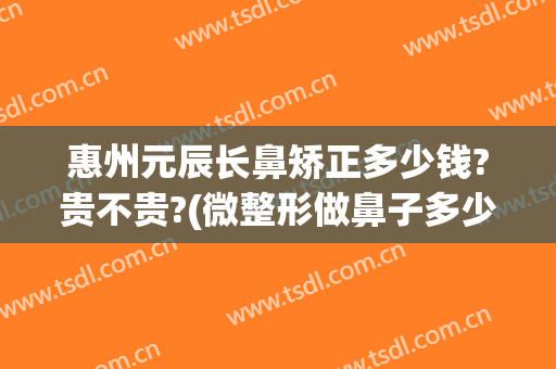 惠州元辰长鼻矫正多少钱?贵不贵?(微整形做鼻子多少钱)