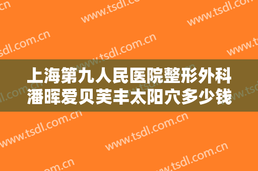 上海第九人民医院整形外科潘晖爱贝芙丰太阳穴多少钱?可靠吗?