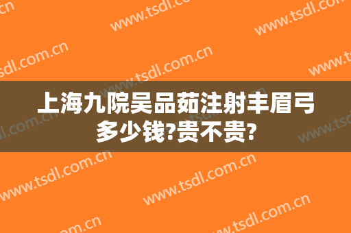 上海九院吴品茹注射丰眉弓多少钱?贵不贵?