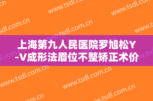 上海第九人民医院罗旭松Y-V成形法眉位不整矫正术价格?需要多久恢复?