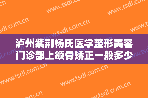 泸州紫荆杨氏医学整形美容门诊部上颌骨矫正一般多少费用?靠谱吗?