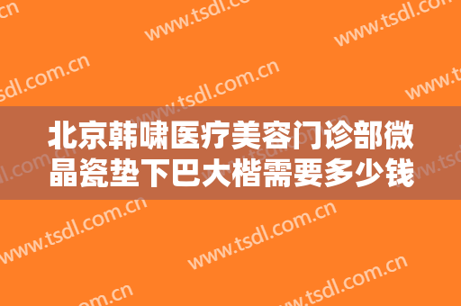 北京韩啸医疗美容门诊部微晶瓷垫下巴大楷需要多少钱?好不好?