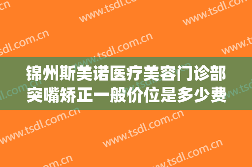 锦州斯美诺医疗美容门诊部突嘴矫正一般价位是多少费用?靠谱吗?(北京斯美诺整形医院)