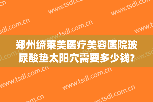 郑州缔莱美医疗美容医院玻尿酸垫太阳穴需要多少钱?效果怎么样?(脸颊填充玻尿酸多少钱)