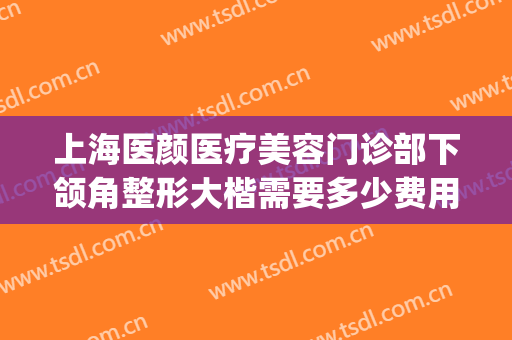 上海医颜医疗美容门诊部下颌角整形大楷需要多少费用?可靠吗?(上海创颜整形医院地址)