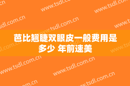 芭比翘睫双眼皮一般费用是多少 年前速美