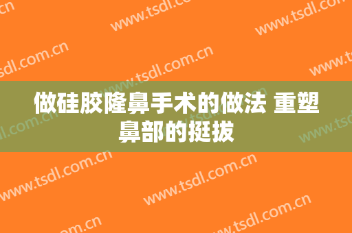 做硅胶隆鼻手术的做法 重塑鼻部的挺拔