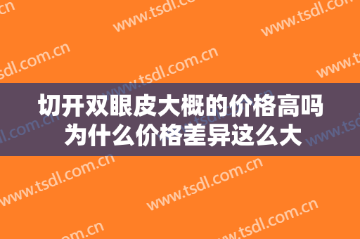 切开双眼皮大概的价格高吗 为什么价格差异这么大