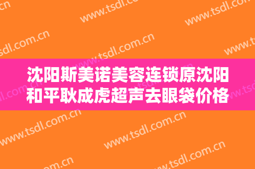 沈阳斯美诺美容连锁原沈阳和平耿成虎超声去眼袋价格多少钱?效果怎么样?