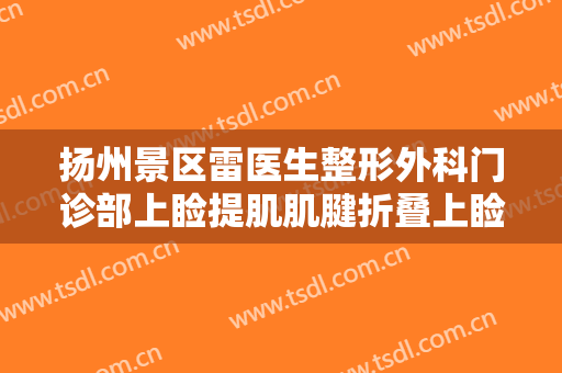 扬州景区雷医生整形外科门诊部上睑提肌肌腱折叠上睑下垂治疗什么价格?怎么样?