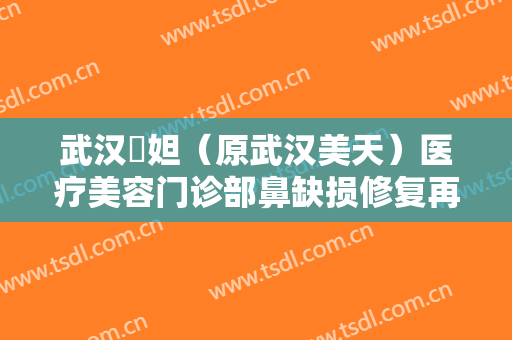 武汉媄妲（原武汉美天）医疗美容门诊部鼻缺损修复再造一般价位是多少费用?贵不贵?