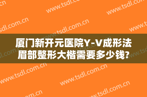 厦门新开元医院Y-V成形法眉部整形大楷需要多少钱?贵不贵?