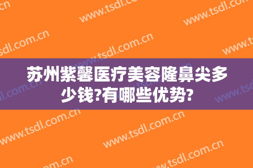 苏州紫馨医疗美容隆鼻尖多少钱?有哪些优势?