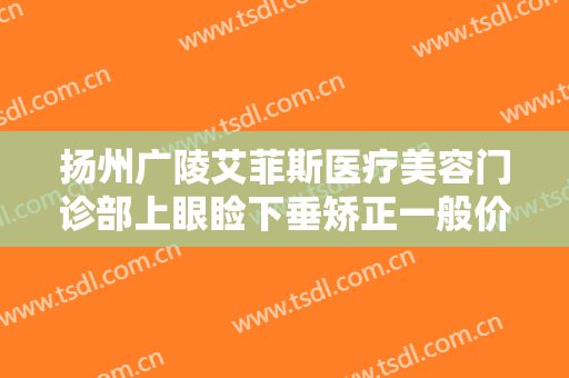 扬州广陵艾菲斯医疗美容门诊部上眼睑下垂矫正一般价位是多少钱?好不好?