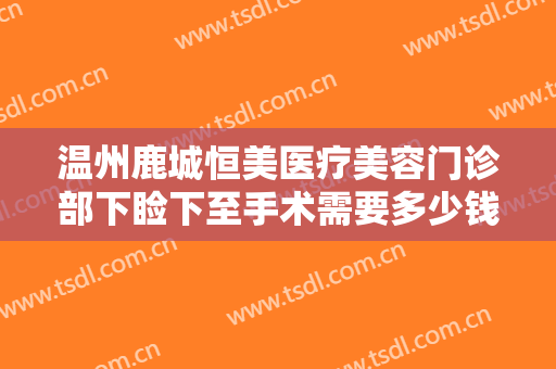 温州鹿城恒美医疗美容门诊部下睑下至手术需要多少钱?有哪些优势?