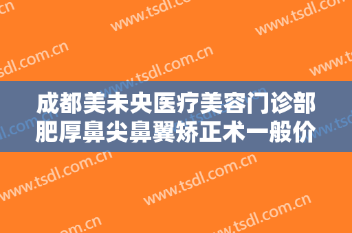 成都美未央医疗美容门诊部肥厚鼻尖鼻翼矫正术一般价位是多少?效果怎么样?