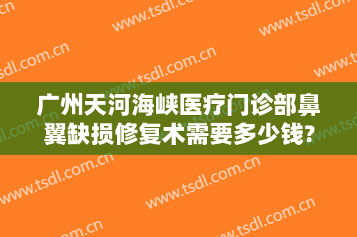广州天河海峡医疗门诊部鼻翼缺损修复术需要多少钱?有哪些优势?