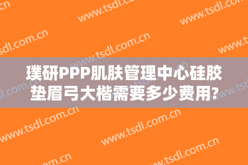 璞研PPP肌肤管理中心硅胶垫眉弓大楷需要多少费用?有哪些优势?