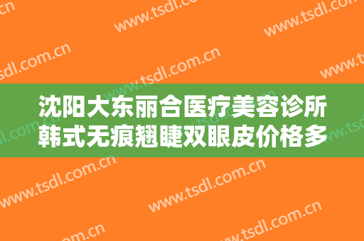 沈阳大东丽合医疗美容诊所韩式无痕翘睫双眼皮价格多少钱?效果怎么样?