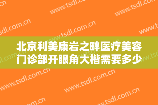 北京利美康岩之畔医疗美容门诊部开眼角大楷需要多少费用?可靠吗?