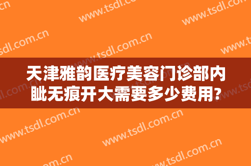 天津雅韵医疗美容门诊部内眦无痕开大需要多少费用?可靠吗?