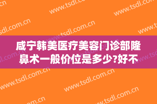 咸宁韩美医疗美容门诊部隆鼻术一般价位是多少?好不好?(咸宁整形医院哪家好)