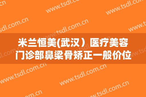 米兰恒美(武汉）医疗美容门诊部鼻梁骨矫正一般价位是多少?怎么样?