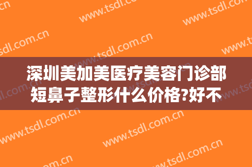深圳美加美医疗美容门诊部短鼻子整形什么价格?好不好?(深圳美加美医疗整形美容医院)