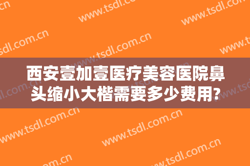 西安壹加壹医疗美容医院鼻头缩小大楷需要多少费用?有哪些优势?