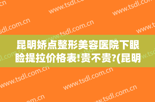 昆明娇点整形美容医院下眼睑提拉价格表!贵不贵?(昆明最好整形美容院)