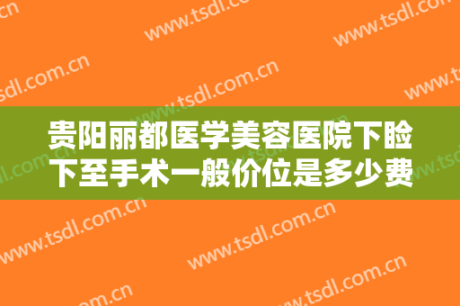 贵阳丽都医学美容医院下睑下至手术一般价位是多少费用?效果怎么样?