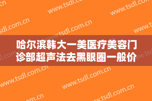 哈尔滨韩大一美医疗美容门诊部超声法去黑眼圈一般价位是多少?好不好?