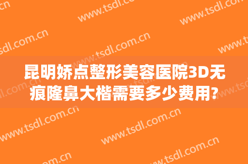 昆明娇点整形美容医院3D无痕隆鼻大楷需要多少费用?贵不贵?(昆明娇点整形美容医院好不好)